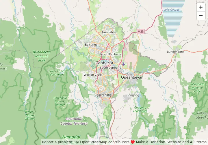 Map of Canberra and the ACT, the On Call Plumbing service area